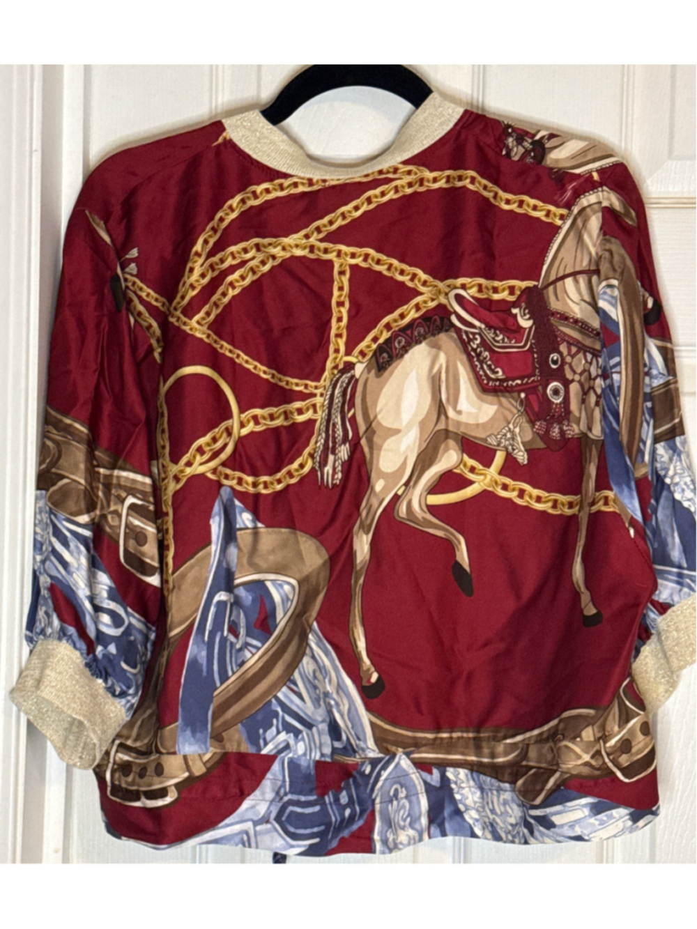 Moda Italy Horseprint Jacket and Pants - Burgandy - Picture 4 of 9